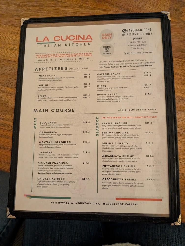 LA CUCINA Italian Kitchen Menu image 3