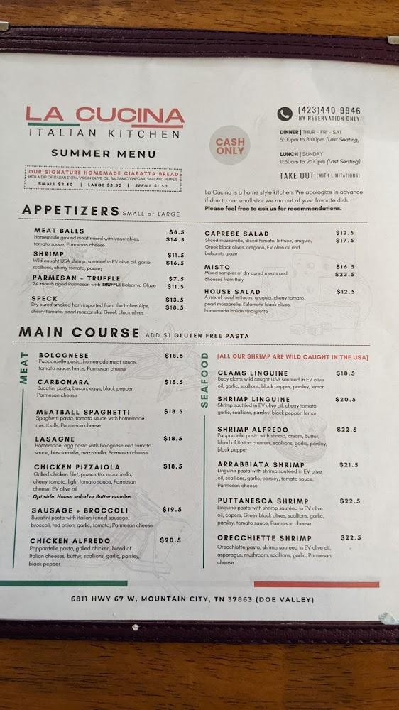 LA CUCINA Italian Kitchen Menu image 4